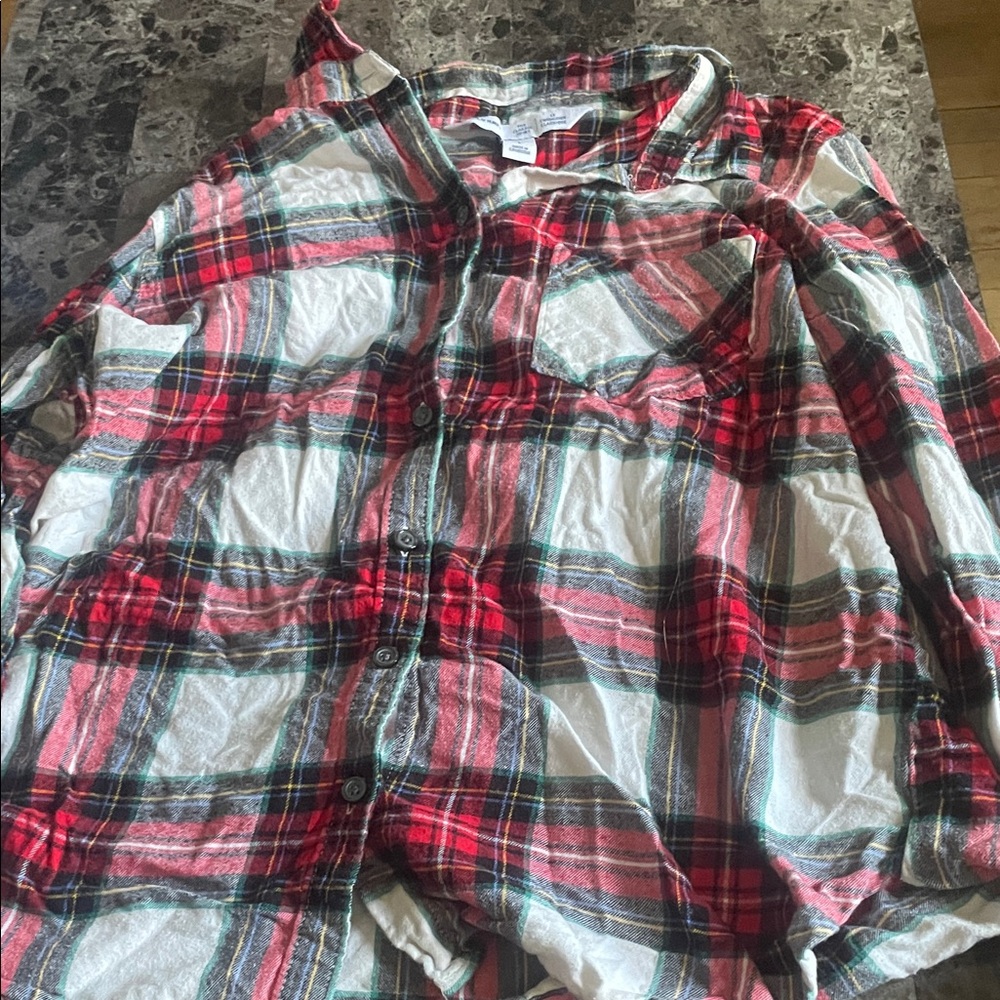 Old Navy Red and Green Plaid Shirt & pants